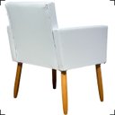 Ver imagem 5 de Poltrona Decorativa para Sala Recepção Consultório Nina Material Sintético Cores Pé Palito Castanho