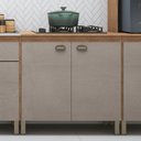 Ver imagem 1 de Balcão Armário Para Cooktop 2 Portas Cozinha Marrom Cinza