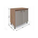 Ver imagem 3 de Balcão Armário Para Cooktop 2 Portas Cozinha Marrom Cinza