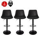 Ver imagem 1 de Kit 3 Banquetas Alta Estofada Para Bar Balcão Cozinha Americana Giratória Regulável Roma Com