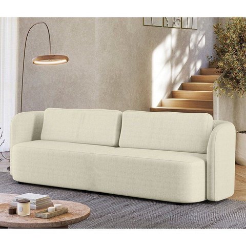Sofá Living Orgânico Curvo 3 Lugares 200cm Castries Yescasa