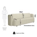 Ver imagem 3 de Sofá Living Orgânico Curvo 3 Lugares 200cm Castries Yescasa