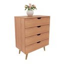 Ver imagem 2 de Cômoda para Quarto 68cm X 92,5cm com 4 Gavetas e Pés Palito Cor:amêndoa