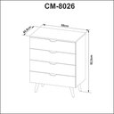 Ver imagem 4 de Cômoda para Quarto 68cm X 92,5cm com 4 Gavetas e Pés Palito Cor:amêndoa