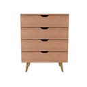 Ver imagem 3 de Cômoda para Quarto 68cm X 92,5cm com 4 Gavetas e Pés Palito Cor:amêndoa
