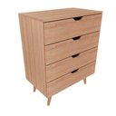 Ver imagem 6 de Cômoda para Quarto 68cm X 92,5cm com 4 Gavetas e Pés Palito Cor:amêndoa