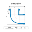 Ver imagem 3 de 2 Unidades Joelho 90° Soldável para Irrigação Dn 100mm Pvc Azul Durín