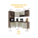 Ver imagem 5 de Cozinha Modulada Completa Fidelitá Lisboa 5 Peças 340cm 12 Portas 3 Gavetas com Tampo