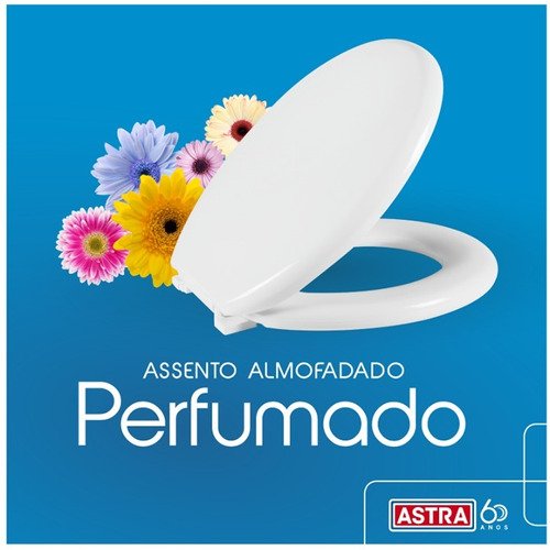 Assento sanitario Almofadado Perfumado Floral Oval Astra - 3