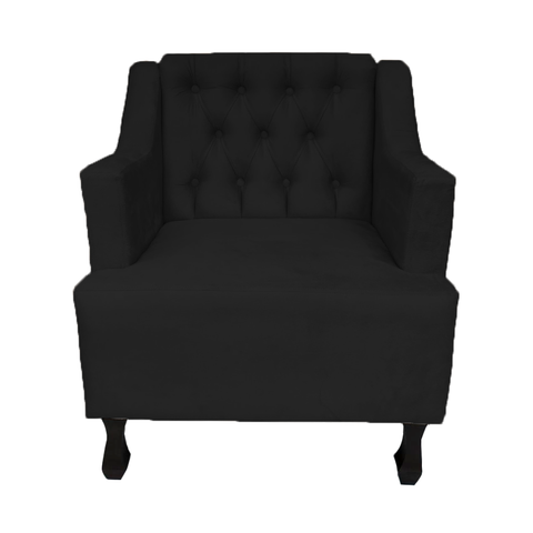 Poltrona Cadeira Decorativa Para Sala E Recepção Genesis Preto -LM DECOR