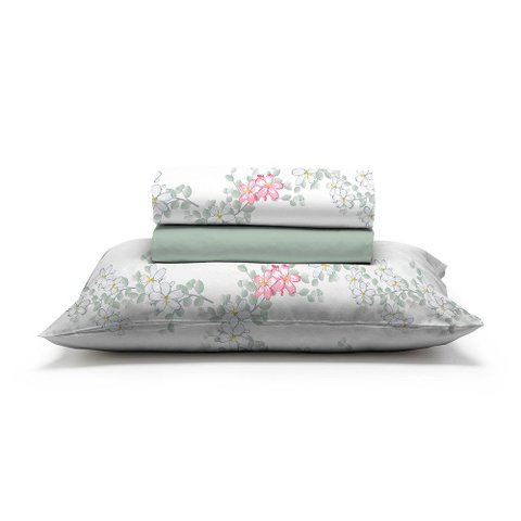 Jogo de Cama de Solteiro 200 Fios Fiori - Iris (7485)