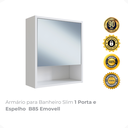 Ver imagem 2 de Armário para Banheiro Slim 1 Porta e Espelho B85 Emovell: Branco
