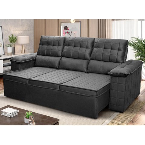 Sofá Retrátil Reclinável 230cm 4 Lugares com Molas Quantum King House
