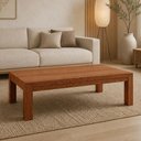 Ver imagem 1 de Mesa de Centro Retangular para Sala Living Madeira Maciça Dunia F06 Rústico Escuro - Lyam Decor