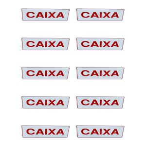 Kit Combo 10 Placa Sinalização Caixa Branco Letra Vermelha