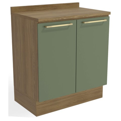 Armário de Cozinha Balcão 2 Portas 80cm com Tampo M623 Botanic Kappesberg