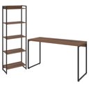 Ver imagem 1 de Kit Escritório Estante Areta 5 Prateleiras com Mesa Industrial Aspen 135cm C01 Nogal - Lyam Decor