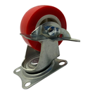 Ver imagem 6 de Rodízio Rodinha Giratório Placa Base Aço Roda Pp Vermelho Diâmetro 63mm 2,5" C/ Freio