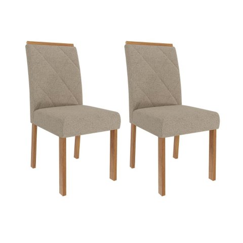 Cadeira para Mesa de Jantar Jogo de 2 Cadeiras Mdf Fernanda Wood Cimol Madeira/bege