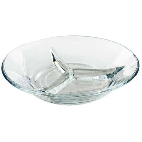 Petisqueira de Vidro Corallo com 3 Divisórias Servir Patês e Snacks 280ml