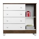 Ver imagem 5 de Quarto de Bebê New Selena 4 Portas com Cômoda Selena e Berço Mirelle Branco Acetinado Amadeirado – C
