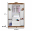Ver imagem 7 de Quarto de Bebê New Selena 4 Portas com Cômoda Selena e Berço Mirelle Branco Acetinado Amadeirado – C