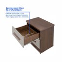 Ver imagem 4 de Mesa de Cabeceira 2 Gavetas com Tampo MDF Zeus Marrom