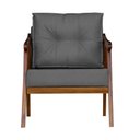 Ver imagem 1 de Poltrona Cadeira Vitoria Base Reforçada Corino Cinza