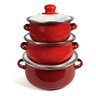 Jogo de Panela Ágata Esmaltada 3 Pçs - Vermelha - 1