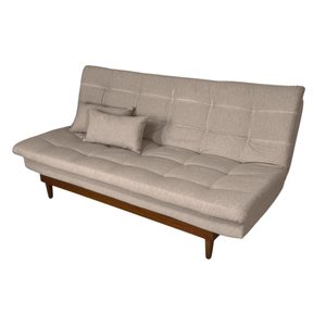 Sofá Cama Dubai Linho Espuma D33 3 Lugares Sala Confortável Bege 201 Império