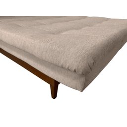 Sofá Cama Dubai Linho Espuma D33 3 Lugares Sala Confortável Bege 201 Império - 5