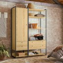 Ver imagem 2 de Closet Modulado Industrial Quarto Solteiro 143cm - Pinus