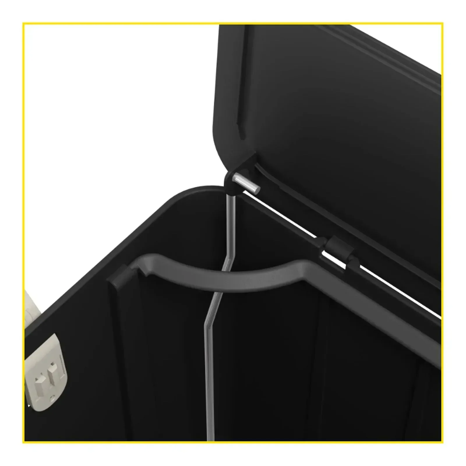 Ver imagem 4 de Lixeira Borboleta com Pedal 20 Litros Preto com Alça Light Gray 106620008 Coza