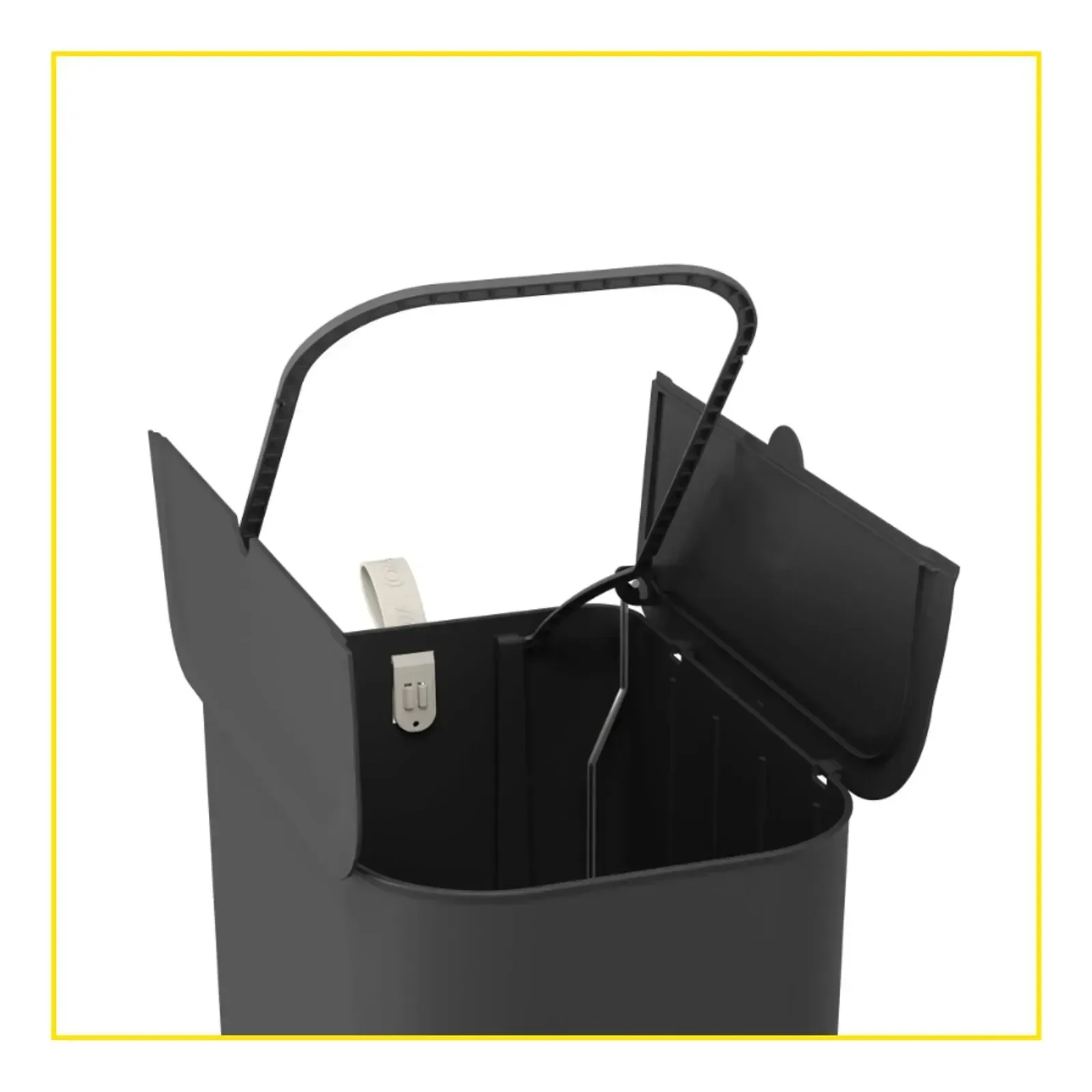 Ver imagem 3 de Lixeira Borboleta com Pedal 20 Litros Preto com Alça Light Gray 106620008 Coza