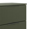 Mesa de Cabeceira Lumia com 2 Gavetas Detalhe Ripado Base de Aço Industrial - Verde/pé Preto - 10