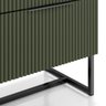 Mesa de Cabeceira Lumia com 2 Gavetas Detalhe Ripado Base de Aço Industrial - Verde/pé Preto - 9