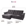 Sofá Retrátil Reclinável 5 Lugares Esplanada 300 Cm Pillow Veludo Cinza - Duvali - 4