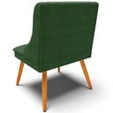 Ver imagem 5 de Kit 6 Cadeiras Decorativas Sala de Jantar Pés Palito de Madeira Firenze Suede Verde Esmeralda/