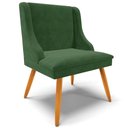 Ver imagem 3 de Kit 6 Cadeiras Decorativas Sala de Jantar Pés Palito de Madeira Firenze Suede Verde Esmeralda/