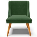 Ver imagem 4 de Kit 6 Cadeiras Decorativas Sala de Jantar Pés Palito de Madeira Firenze Suede Verde Esmeralda/