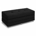Ver imagem 1 de Puff Cama Dobravel 130cm Casal com Rodízios: Suede Preto