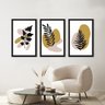 Kit 3 Quadros Decorativos Folhagem Minimalista - 1