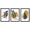Kit 3 Quadros Decorativos Folhagem Minimalista - 4