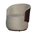 Ver imagem 2 de Poltrona Organica Beatriz Suede Bege C/ Composê Corano Marrom - Lm Decor