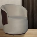 Ver imagem 1 de Poltrona Organica Beatriz Suede Bege C/ Composê Corano Marrom - Lm Decor