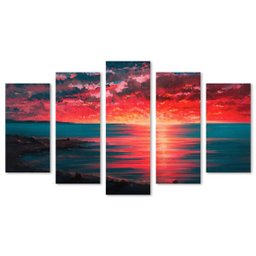 Quadro Decorativo Paisagem Por do Sol Estilo Pintura - 4