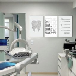 Conjunto Quadros Decorativos Dentista em Tecido Canvas - 2