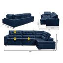 Ver imagem 2 de Sofá de Canto Retrátil e Reclinável com Molas 3,40x2,00 Virginia Suede Azul Adonai Estofados