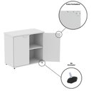 Ver imagem 6 de Armário Baixo para Escritório AB700P25 2 Portas 1 Prateleira MDP 79,2cm Branco Pandin Móveis