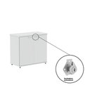 Ver imagem 2 de Armário Baixo para Escritório AB700P25 2 Portas 1 Prateleira MDP 79,2cm Branco Pandin Móveis